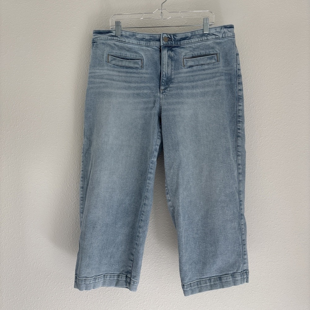 Talbots Wide Leg Crop Jean Light Wash 16W Comfort